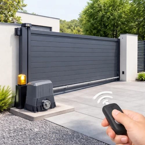 Modern premium residential entrance suitable for gate automation